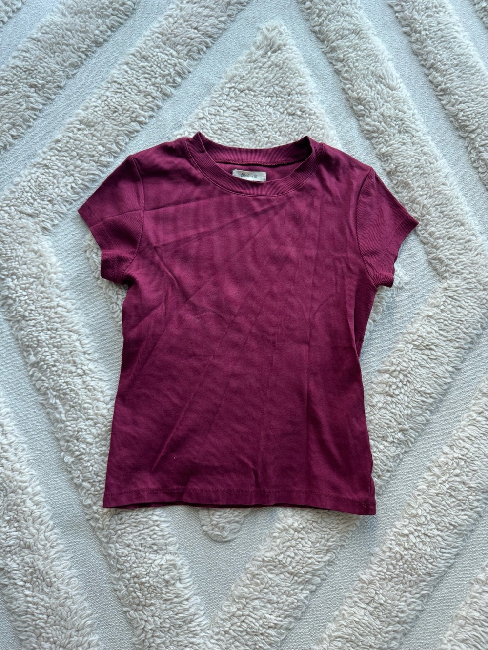 Madewell Short Sleeve Crewneck Tee in berry